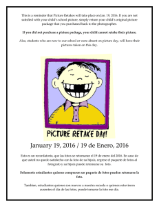 This is a reminder that Picture Retakes will take place on December