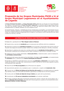 Propuesta de los Grupos Municipales PSOE e IU al Grupo Municipal