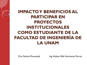impacto y beneficios al participar en proyectos institucionales como