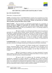 Dictamen 74/2016 - Dirección Nacional de Aduanas