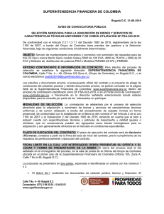 Aviso - Superintendencia Financiera de Colombia
