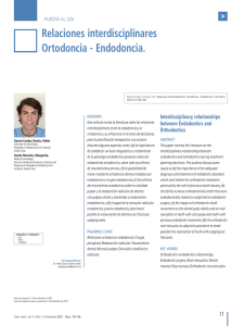 Relaciones interdisciplinares Ortodoncia - Endodoncia.