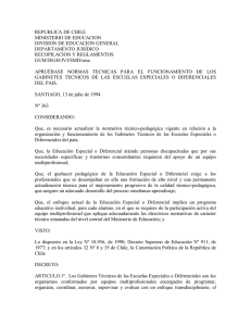REPUBLICA DE CHILE MINISTERIO DE EDUCACION DIVISION DE