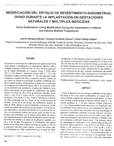 modificación del epitelio de revestimiento endometrial