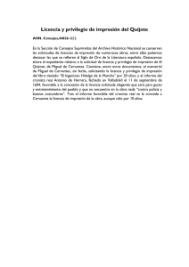 Licencia y privilegio de impresión del QuijoteDocumento