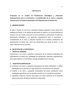 CAPITULO IV Propuesta de un modelo de Planificación Estratégica
