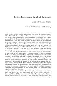 Regime Legacies and Levels of Democracy