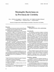 Meningitis Bacteriana en la Provincia de Córdoba