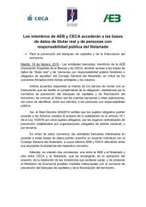 19 de February de 2015. Los miembros de AEB y CECA accederán