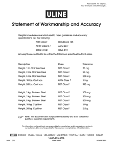 Statement of Workmanship and Accuracy