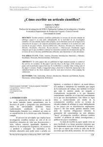 ¿Cómo escribir un artículo científico? - Facultad de Ciencias-UCV