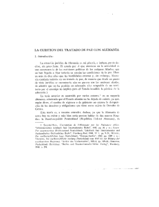 LA CUESTION DEL TRATADO DE PAZ CON ALEMANIA