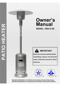 Owner`s Manual PATIO HEATER