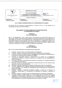 Reglamento de Departamentos de Investigación de la Universidad