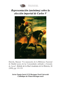 Representación \(anónima\) sobre la elección imperial de Carlos V