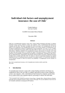 Individual risk factors and unemployment insurance
