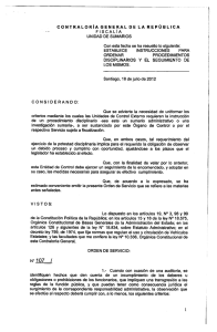 Orden de Servicio N° 107, de 2012