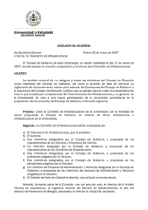 Acuerdo de creación de la Comisión de Infraestructuras de la UVa