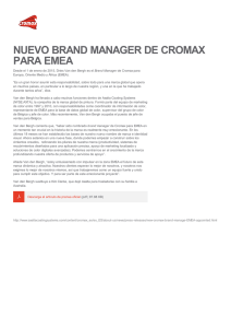 Nuevo brand manager de Cromax para EMEA