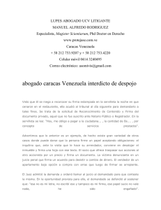 abogado caracas venezuela interdicto de despojo