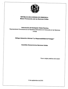REPÚBLICA BOLIVARIANA DE VENEZUELA Misión Permanente