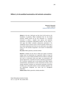 Hilbert y la fecundidad matemática del método axiomático