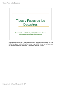 1.- Tipos y Fases de Desastres