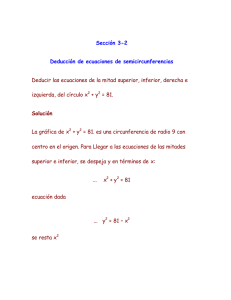 Sección 3-2 Deducción de ecuaciones de semicircunferencias