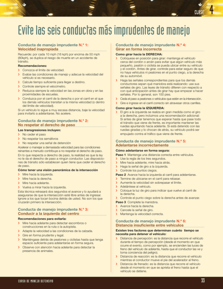 Evite Las Seis Conductas M s Imprudentes De