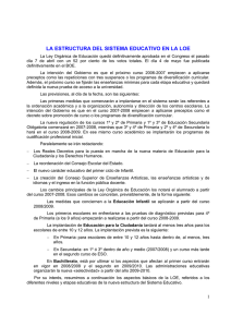 LA ESTRUCTURA DEL SISTEMA EDUCATIVO EN LA LOE