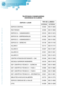 teléfonos conserjerías - Universidad de Almería