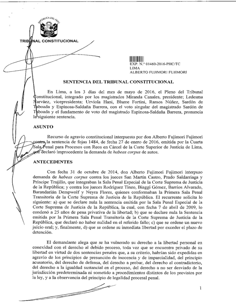 SENTENCIA DEL TRIBUNAL CONSTITUCIONAL En Lima, a los 3