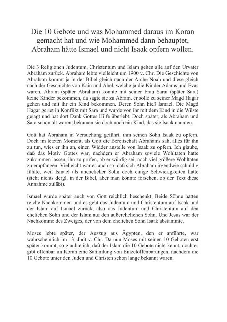 Die 10 Gebote Und Was Mohammed Daraus Im Koran Gemacht Hat