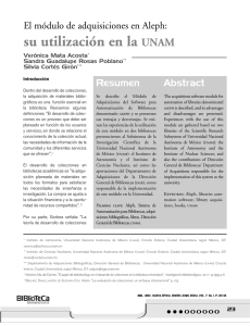 El modulo de adquisiciones en Aleph: su utilizacion en la UNAM