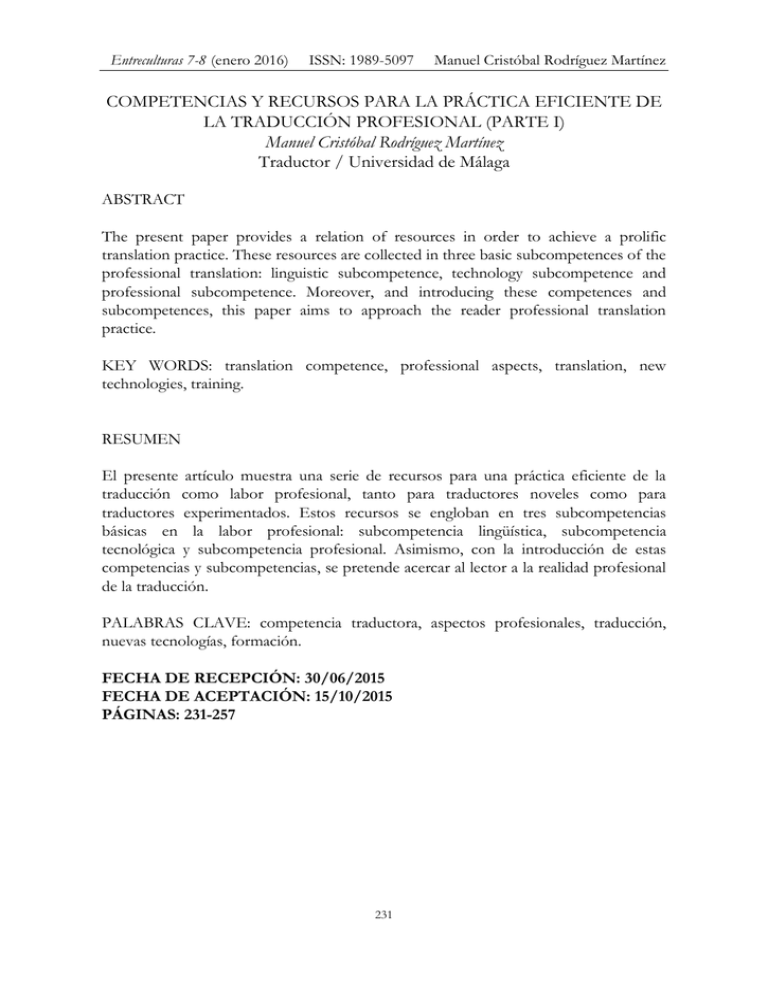 Competencias Y Recursos Para La Pr ctica Eficiente