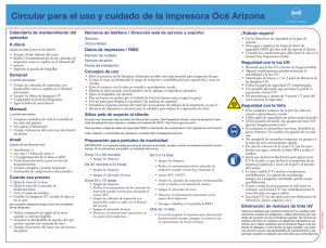 Circular para el uso y cuidado de la impresora Oc&eacute; Arizona