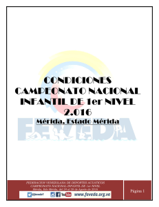 CONDICIONES CAMPEONATO NACIONAL INFANTIL DE 1er
