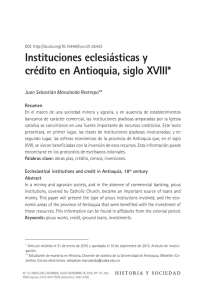 Instituciones eclesiásticas y crédito en Antioquia