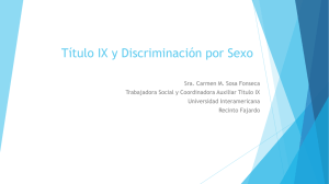 Titulo IX y Discriminacion por Sexo