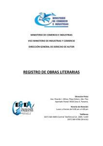 registro de obras literarias - Ministerio de Comercio e Industrias