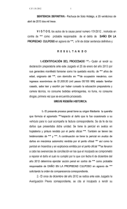 SENTENCIA DEFINITIVA.- Pachuca de Soto Hidalgo, a 25