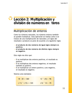 Lección 2: Multiplicación y división de números en teros