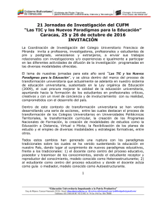 21 Jornadas de Investigación del CUFM Caracas, 25 y 26 de