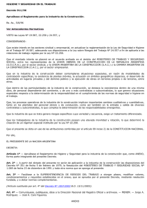 Decreto 911/96 - REGLAMENTO P/ LA INDUSTRIA DE LA