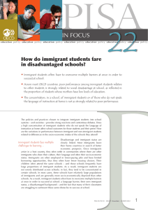 How do immigrant students fare in disadvantaged schools?