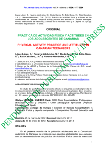 práctica de actividad física y actitudes en los adolescentes de canarias
