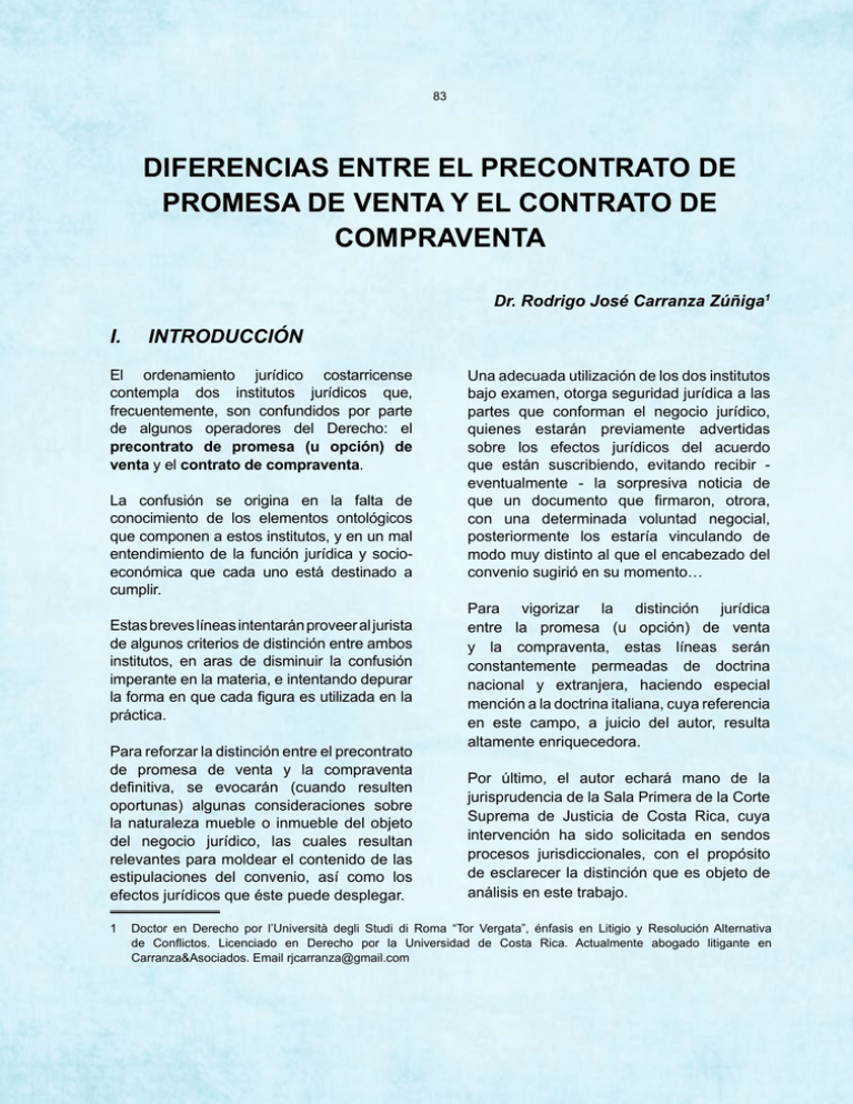 Diferencias Entre El Precontrato De Promesa De Venta Y El Contrato My