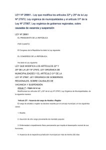 LEY Nº 28961. - Municipalidad de Lince