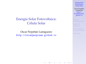 Energía Solar Fotovoltaica: Célula Solar