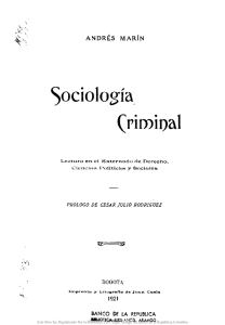 Sociología criminal - Actividad Cultural del Banco de la República
